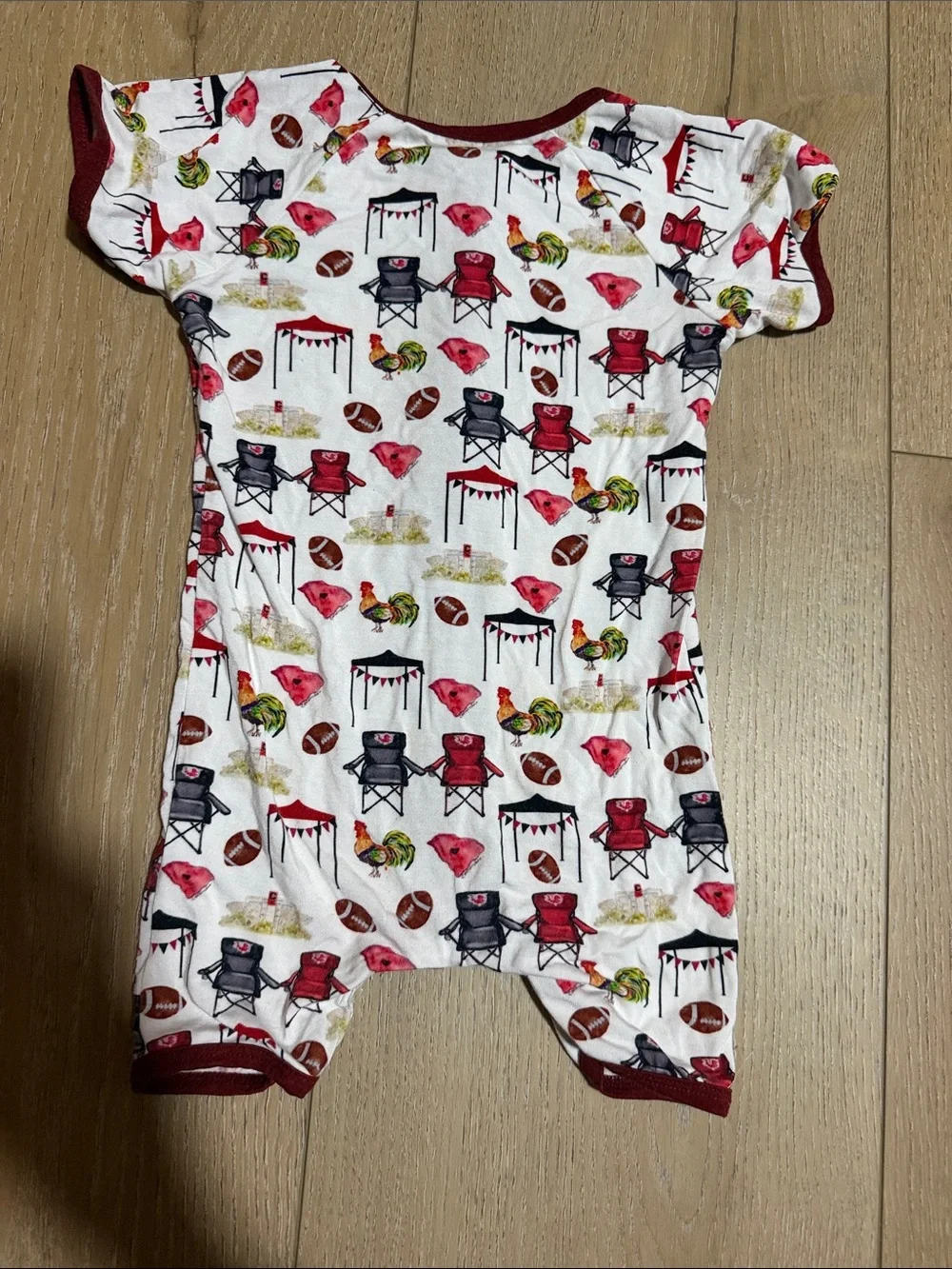 Bamboo shortie|South Carolina Gamecocks football print|12-18M